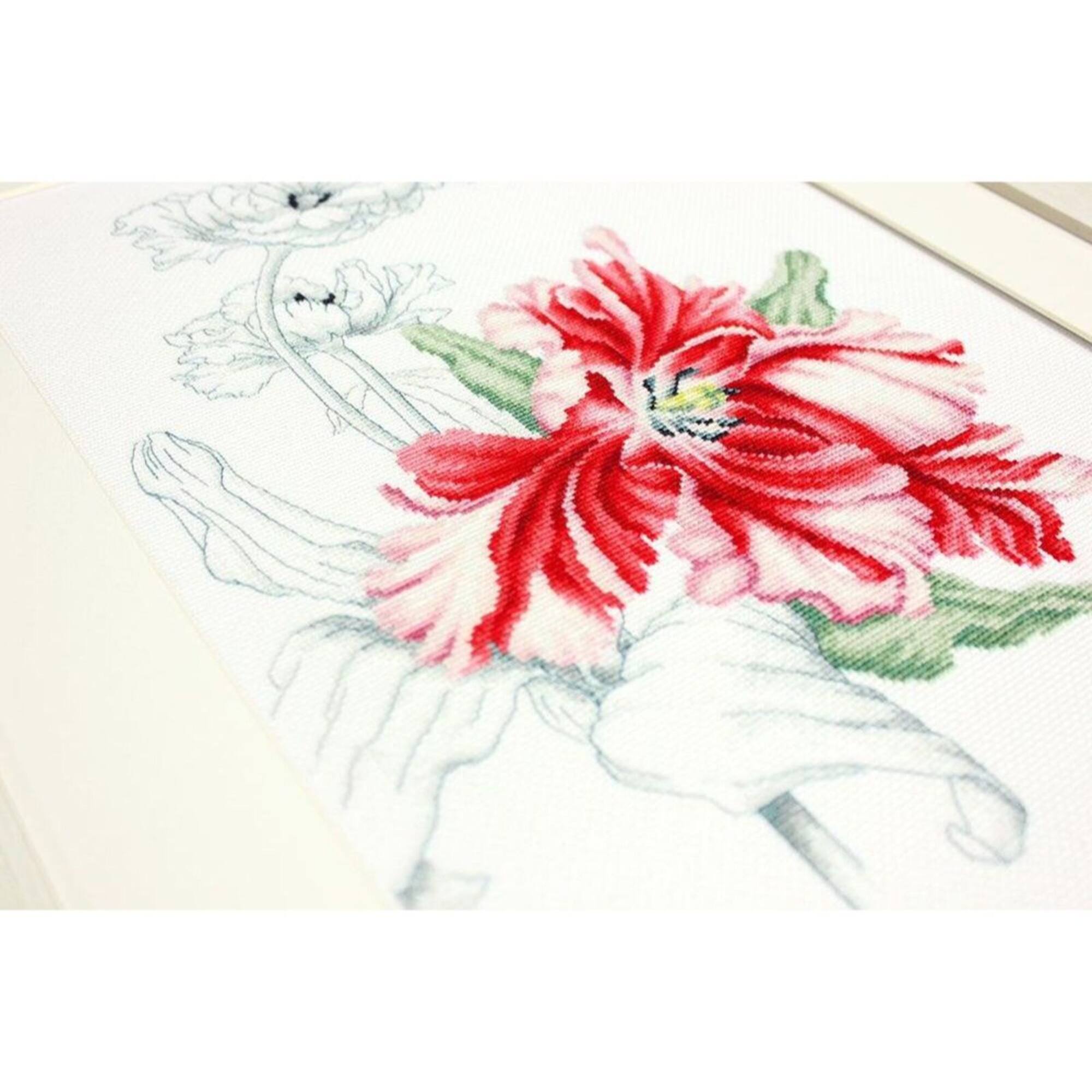 Luca-s Red Tulips Counted Cross Stitch Kit